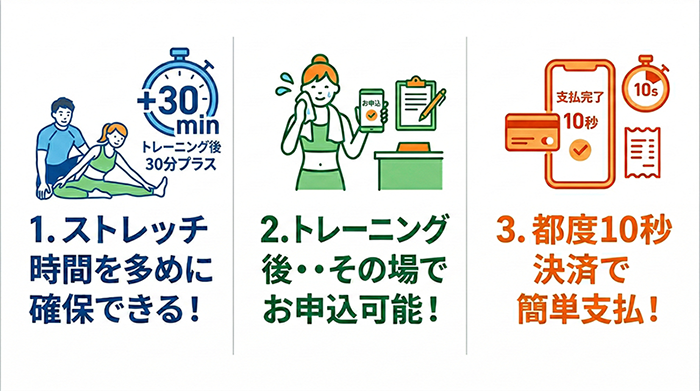 ここがポイント：ストレッチ整体の3つのメリット